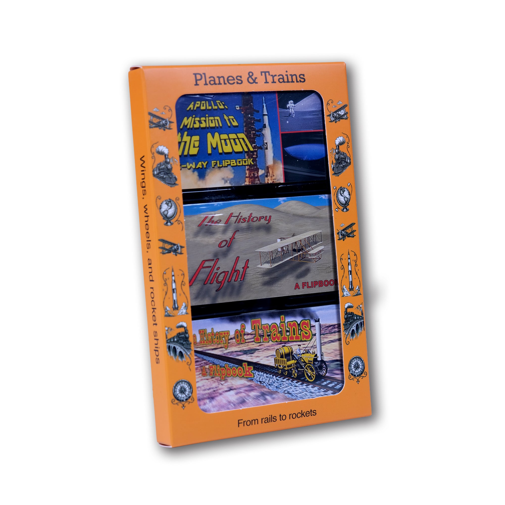 Flipbook 3-Pack - Trains, Planes, & Rockets